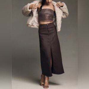 ANTROPOLOGIE, PILCRO ,Designed In Phila, Elegant Brown Maxi Skirt
